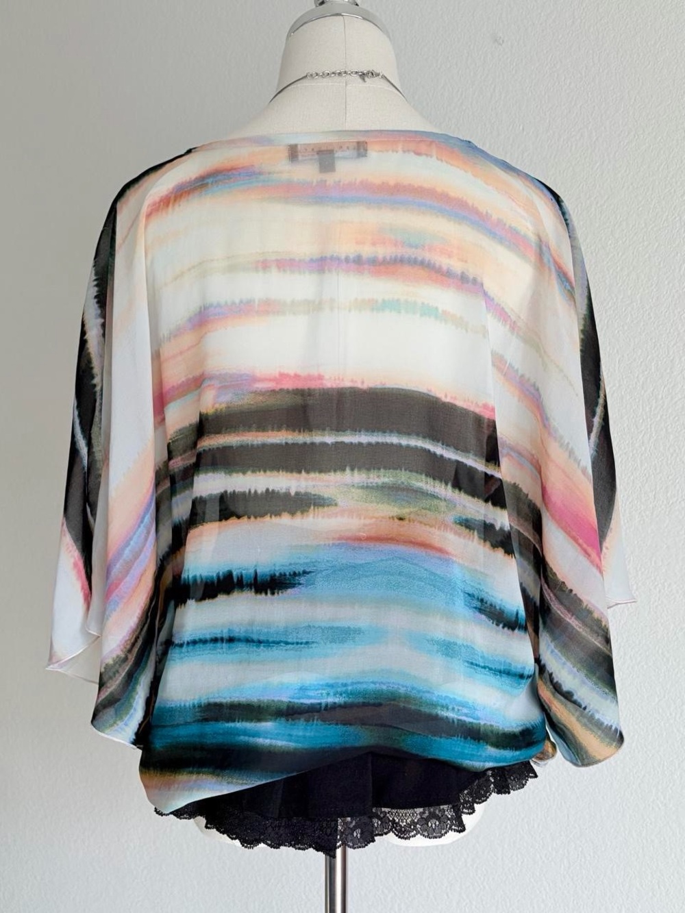 Sanctuary Multicolor Watercolor Stripe Tie-Front Tunic - Picture 6 of 9